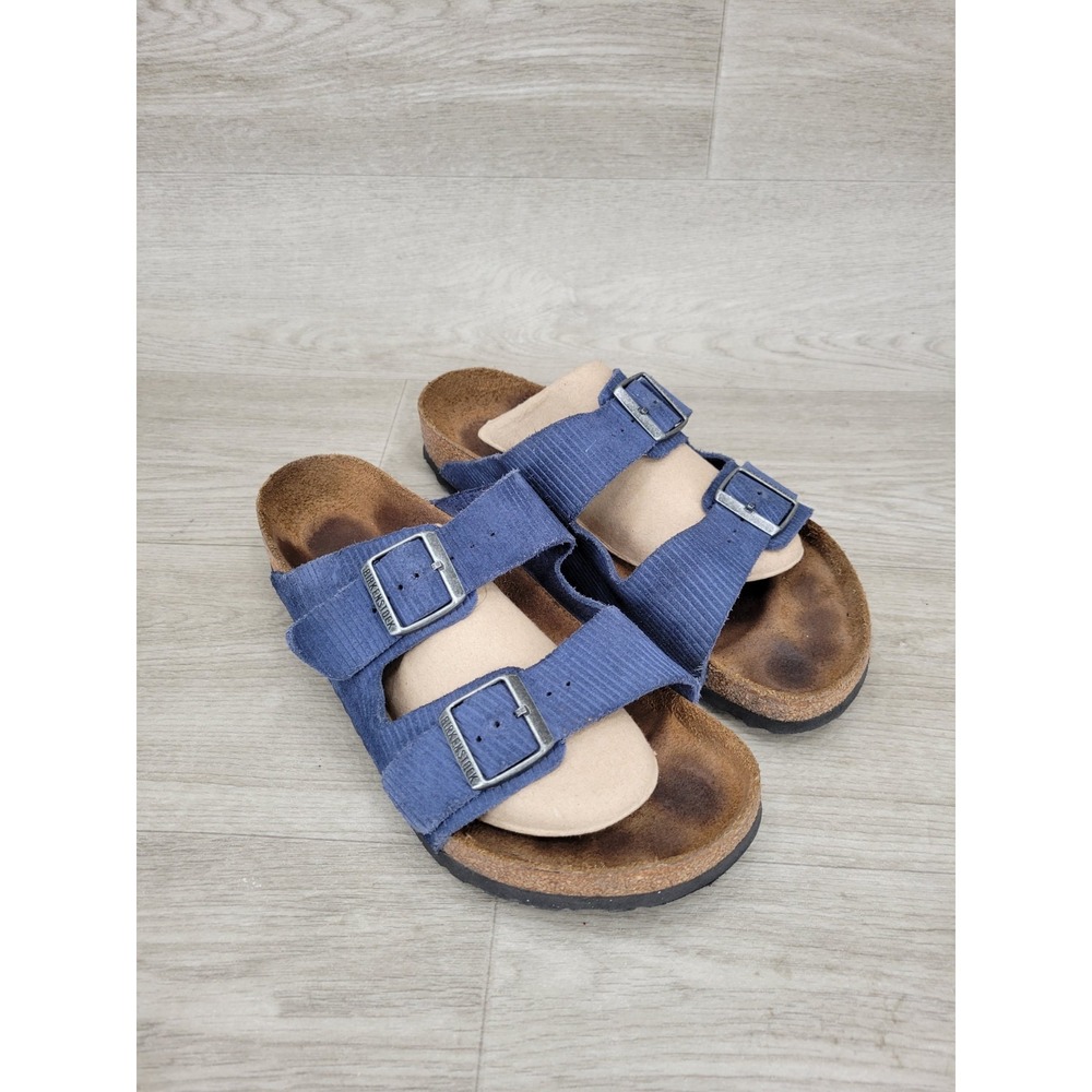 Birkenstock Mens Arizona Soft Footbed Suede Two Strap Sandals Navy Blue 43 US 10
